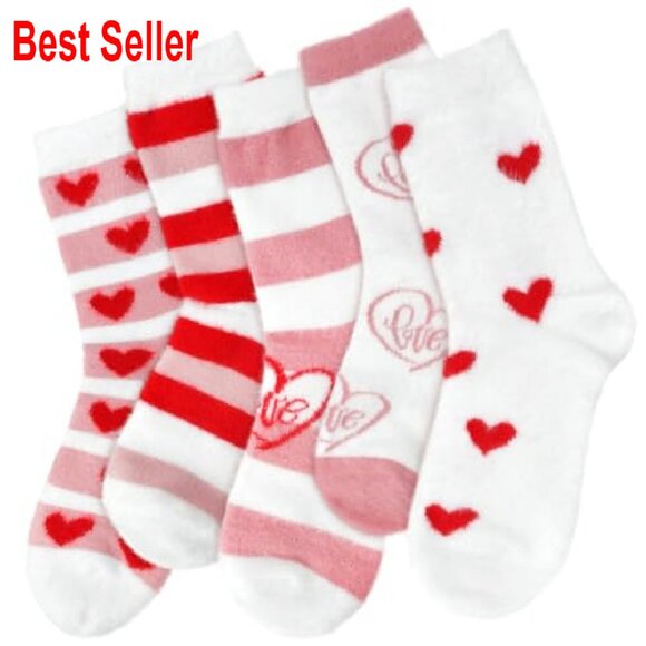 Fuzzy Socks Women Cozy Fluffy Warm Slipper Socks Gift Set 5 Pairs - Picture 2 of 8